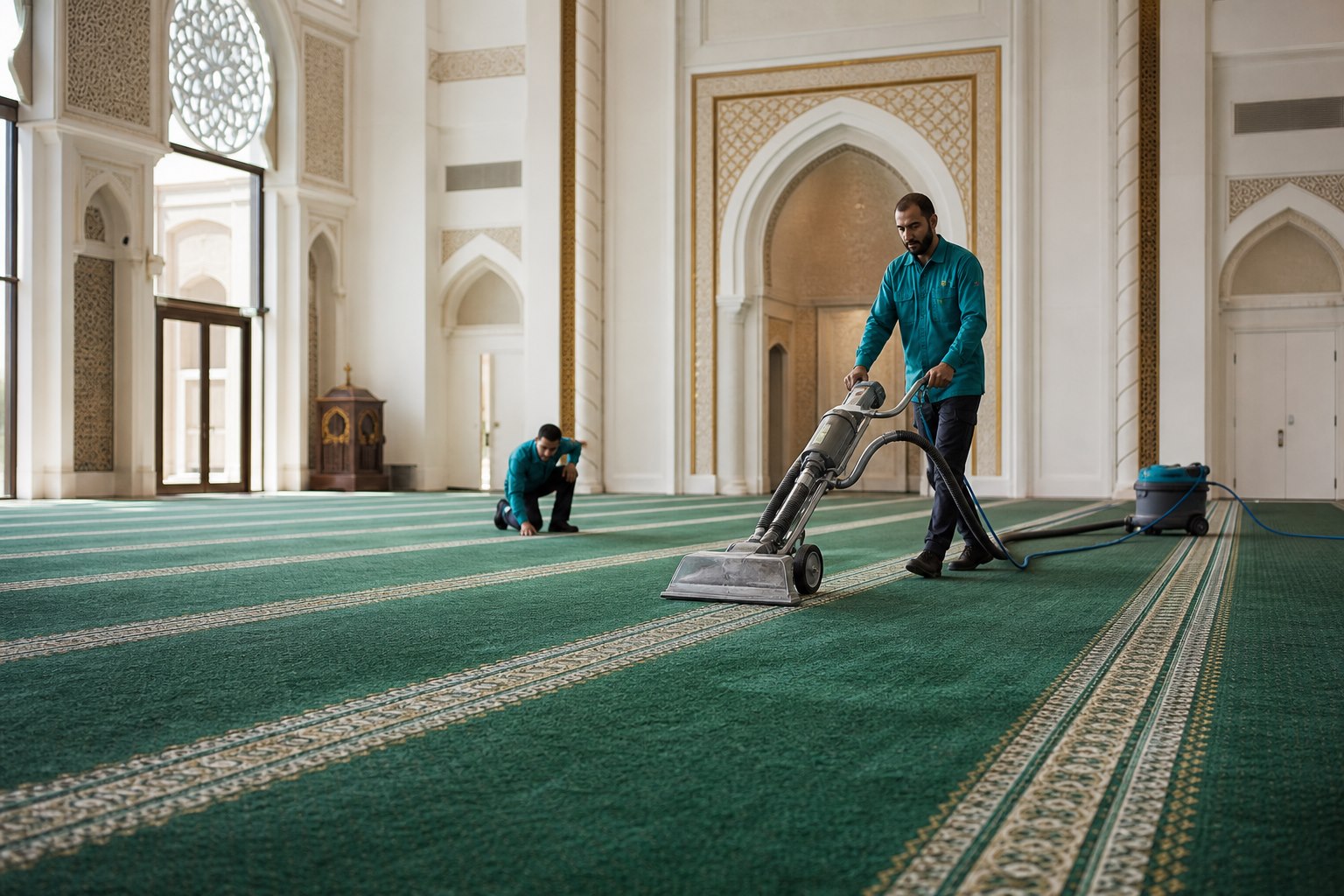 Masjid carpet shampoo cleaning between prayer schedules